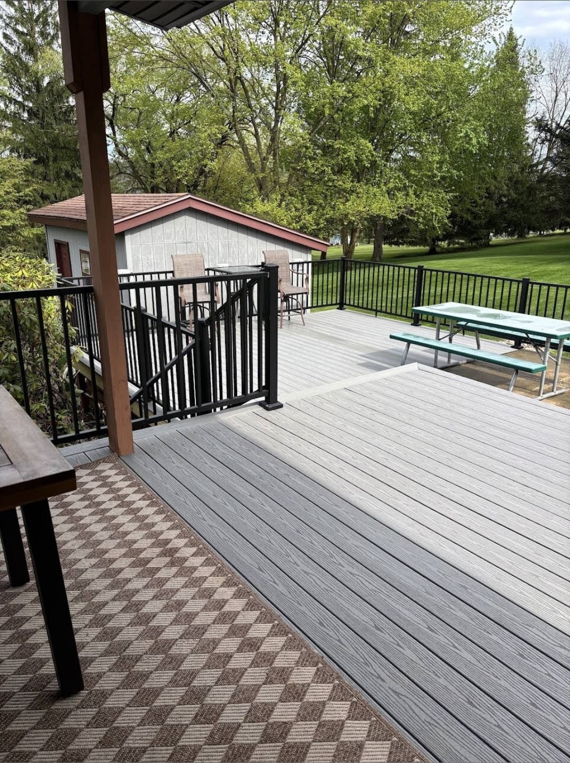 Finished composite deck and railing